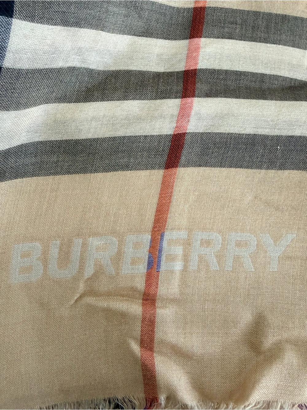 Burberry Beige, Black and Cream Classic Check Scarf - Picture 2 of 6